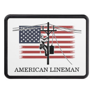 American Lineman Flag – Electrician & Utility Work Hitch Cover
