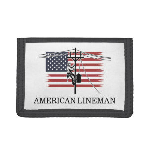 American Lineman Flag – Electrician & Utility Work Tri-fold Wallet