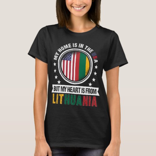 American Lithuanian Heart Lithuania Patriot T_Shirt