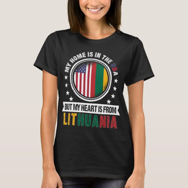 American Lithuanian Heart Lithuania Patriot T-Shirt (Front)
