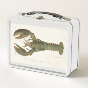 American Lobster - Sherman Denton Fish Lithograph Metal Lunch Box