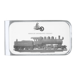 American locomotive company mogul Silver Finish Money Clip