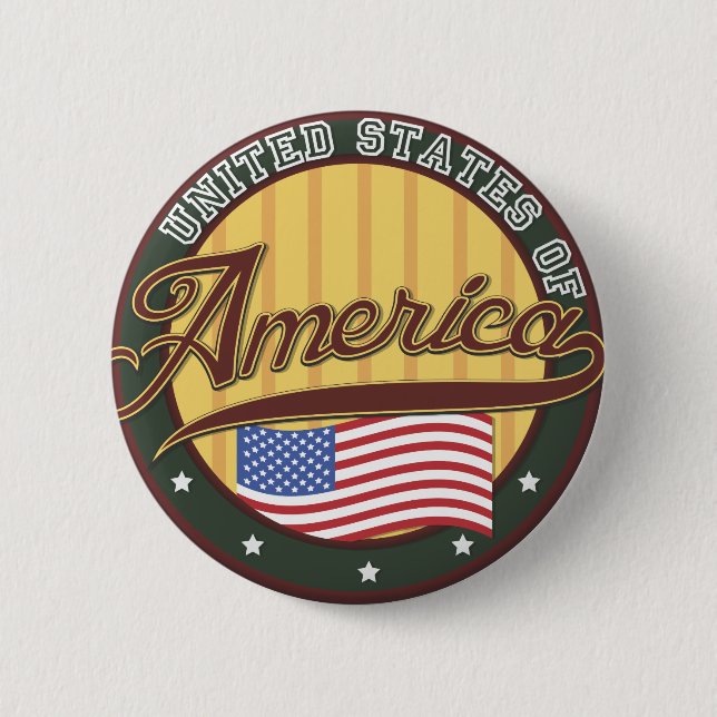 American logo travel poster button (Front)