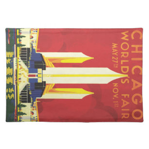 American logo travel poster cloth placemat