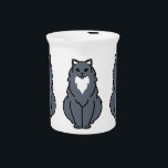 American Longhair Cat Cartoon Drink Pitcher<br><div class="desc">American Longhair. Design by CatBreedCartoon</div>