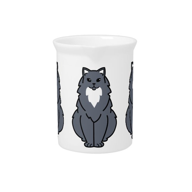 American Longhair Cat Cartoon Drink Pitcher (Front)