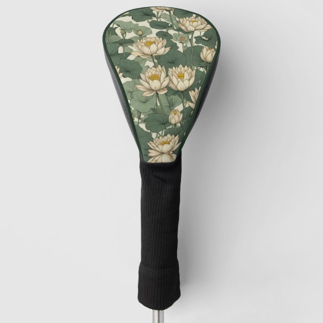 American Lotus flowers pattern Golf Head Cover (Front)