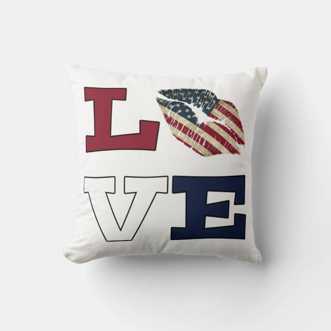 American Love Throw Pillow (Front)