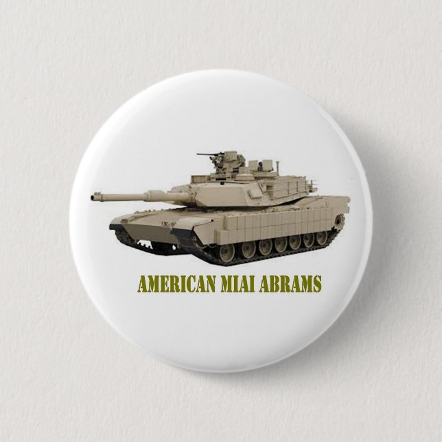 AMERICAN M1A1 ABRAMS  TANK PINBACK BUTTON (Front)