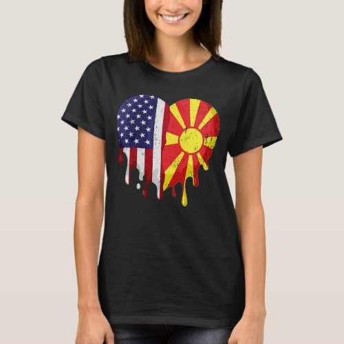 American Macedonian Heritage Month Macedonia Flag  T_Shirt