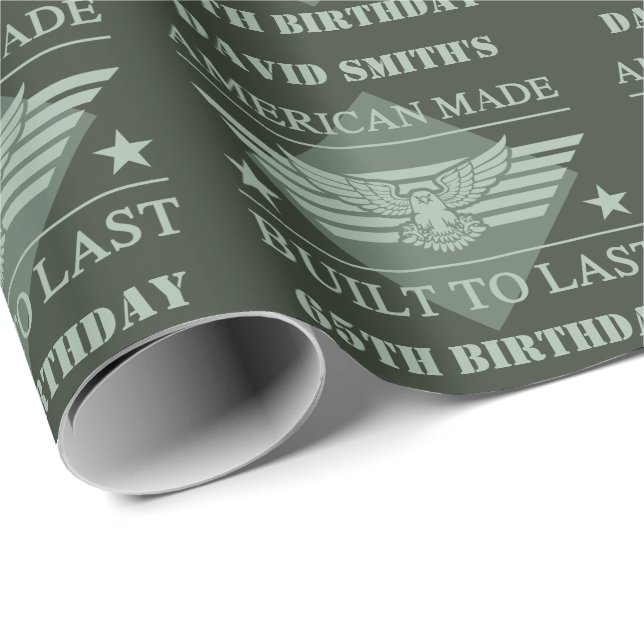 American Made 65th Birthday Wrapping Paper (Roll Corner)