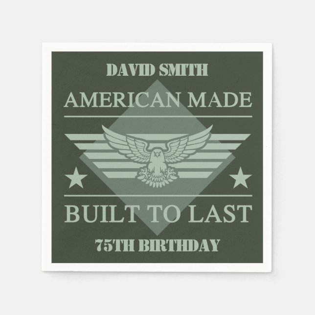 American Made 75th Birthday Napkins (Front)
