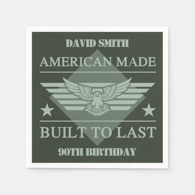 American Made 90th Birthday Napkins (Front)