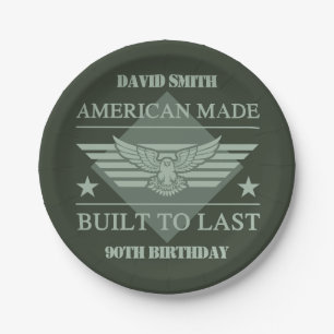 American Made 90th Birthday Paper Plates