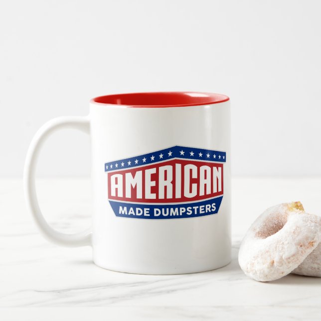 American Made Dumpsters Mug (Two Tone) (With Donut)