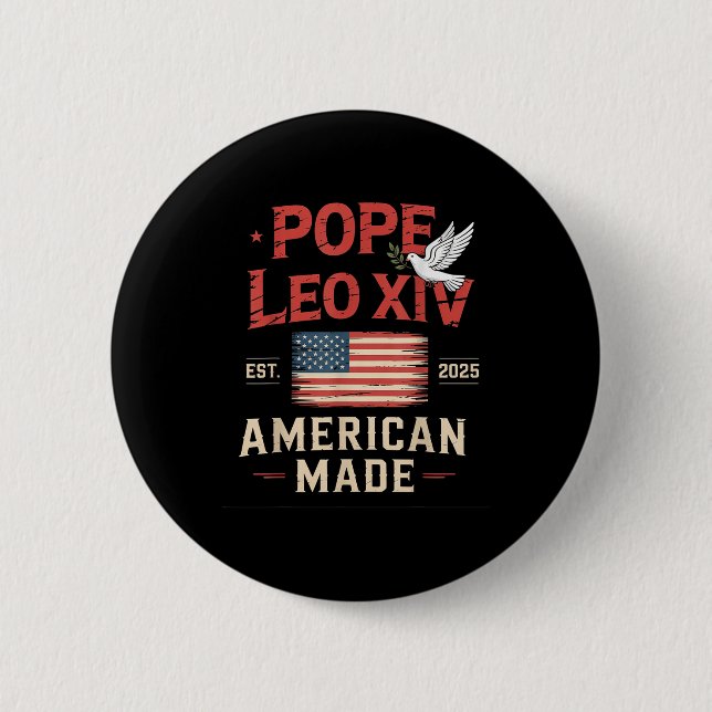 American Made First Pope Leo Xiv Christian Robert  Button (Front)