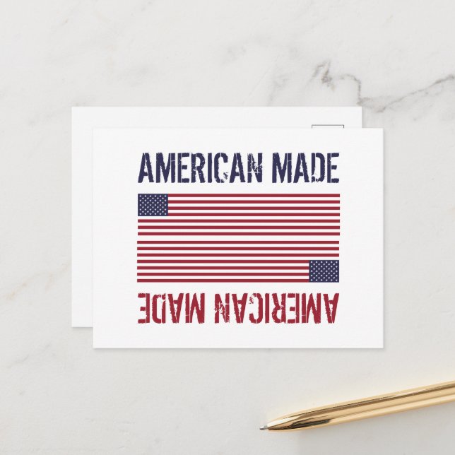American Made, United States Flag Postcard (Front/Back In Situ)