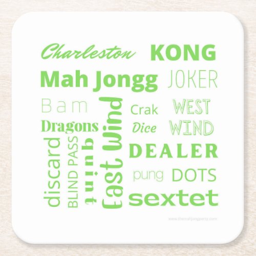 American Mah Jongg Coaster in Green