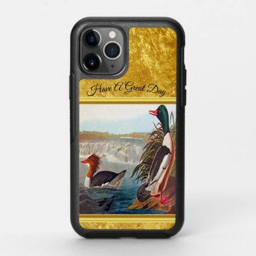 American mallard ducks in a river swimming OtterBox symmetry iPhone 11 pro case