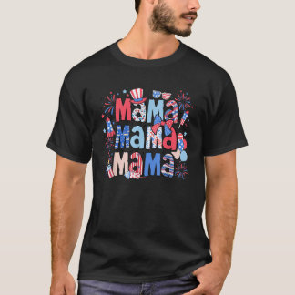 American Mama Happy 4th Of July American Flag Mom T-Shirt