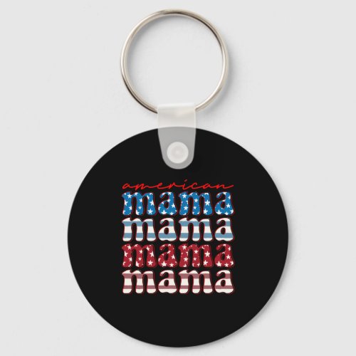 American mama matching family 4th of july american keychain