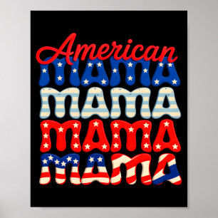 American mama matching family 4th of july american poster