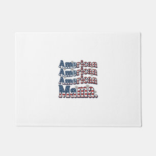 American Mama Patriotic Vintage Engraving Shirt De Doormat