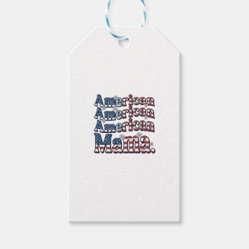 American Mama Patriotic Vintage Engraving Shirt De Gift Tags