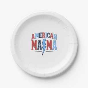 American Mama Patriotic Vintage Engraving Shirt De Paper Plates