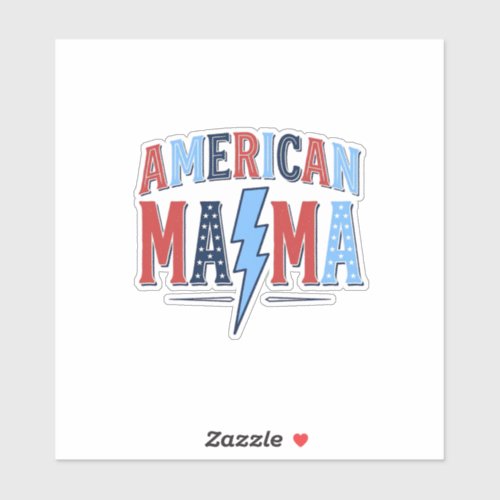 American Mama Patriotic Vintage Engraving Shirt De Sticker