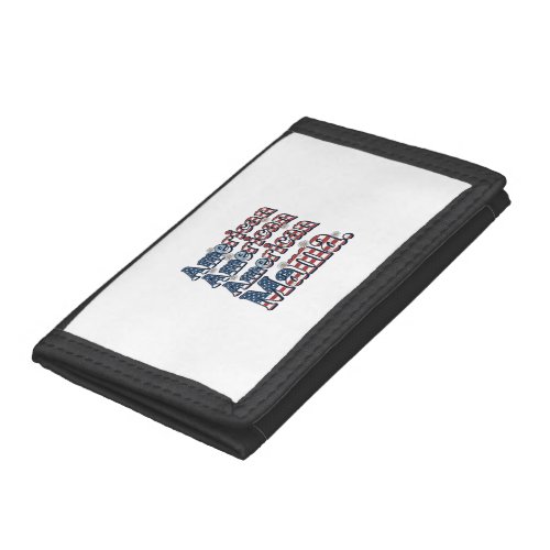 American Mama Patriotic Vintage Engraving Shirt De Trifold Wallet