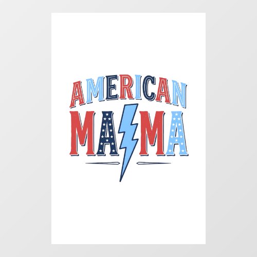 American Mama Patriotic Vintage Engraving Shirt De Window Cling