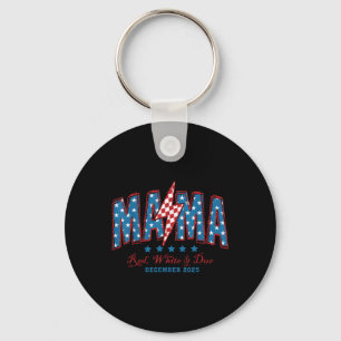 American Mama Red White And Due 4th Of July Pregna Keychain