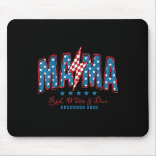 American Mama Red White And Due 4th Of July Pregna Mouse Pad