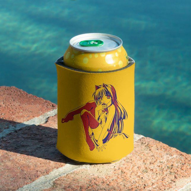 American Manga Neko Catgirl Kawaii Anime Can Cooler (In Situ Pool)