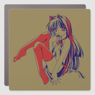 American Manga Neko Catgirl Kawaii Anime Car Magnet