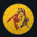 American Manga Neko Catgirl Kawaii Anime Dart Board<br><div class="desc">The image is a manga-style pin-up that smolders with the playful allure of a seductive neko girl. With a wink that promises mischief, she leans in, her long, flowing hair cascading down like a silken waterfall that caresses her curvaceous figure. Playful features, accented by a pair of cat-ear styled locks,...</div>