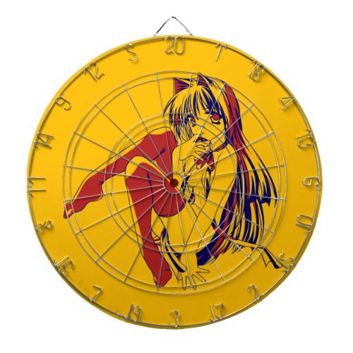 American Manga Neko Catgirl Kawaii Anime Dart Board