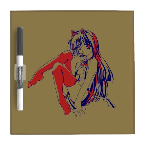 American Manga Neko Catgirl Kawaii Anime Dry Erase Board