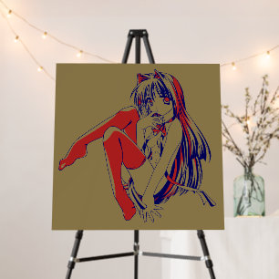 American Manga Neko Catgirl Kawaii Anime Foam Board