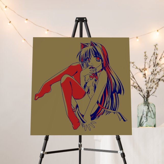 American Manga Neko Catgirl Kawaii Anime Foam Board (In Situ (Stand))