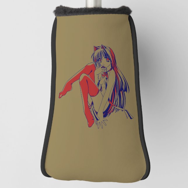 American Manga Neko Catgirl Kawaii Anime Golf Head Cover (Rotate 90)