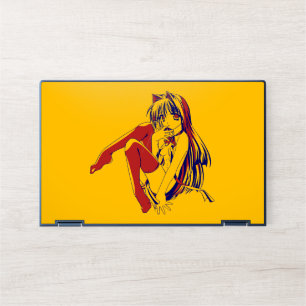 American Manga Neko Catgirl Kawaii Anime HP Laptop Skin