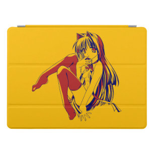 American Manga Neko Catgirl Kawaii Anime iPad Pro Cover