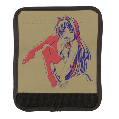 American Manga Neko Catgirl Kawaii Anime Luggage Handle Wrap