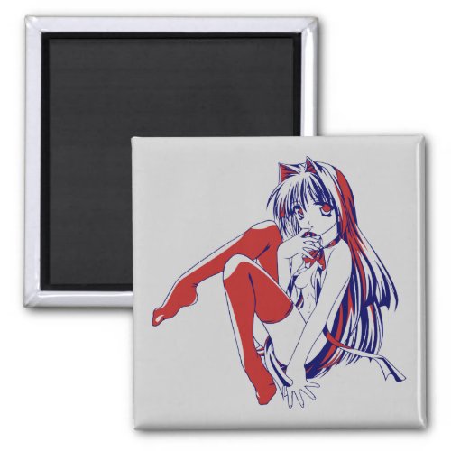 American Manga Neko Catgirl Kawaii Anime Magnet