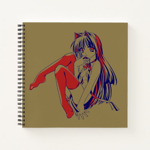 American Manga Neko Catgirl Kawaii Anime Notebook