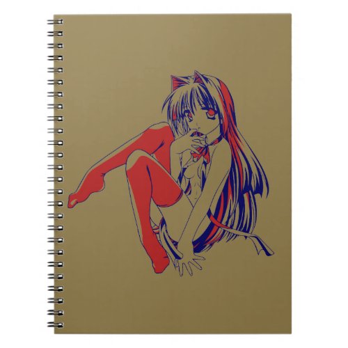 American Manga Neko Catgirl Kawaii Anime Notebook
