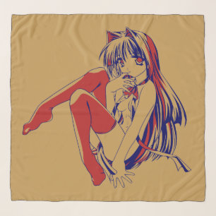 American Manga Neko Catgirl Kawaii Anime Scarf
