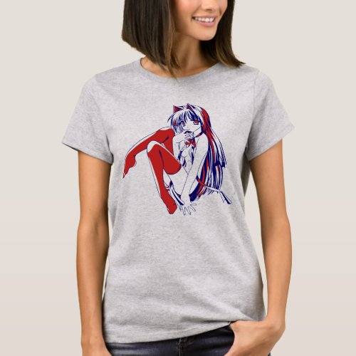 American Manga Neko Catgirl Kawaii Anime T_Shirt